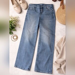 Torrid Wide Leg Jeans Stretch High Rise Light Wash Denim 14R